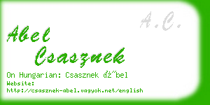 abel csasznek business card